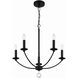 Mila 5 Light 23 inch Black Chandelier Ceiling Light