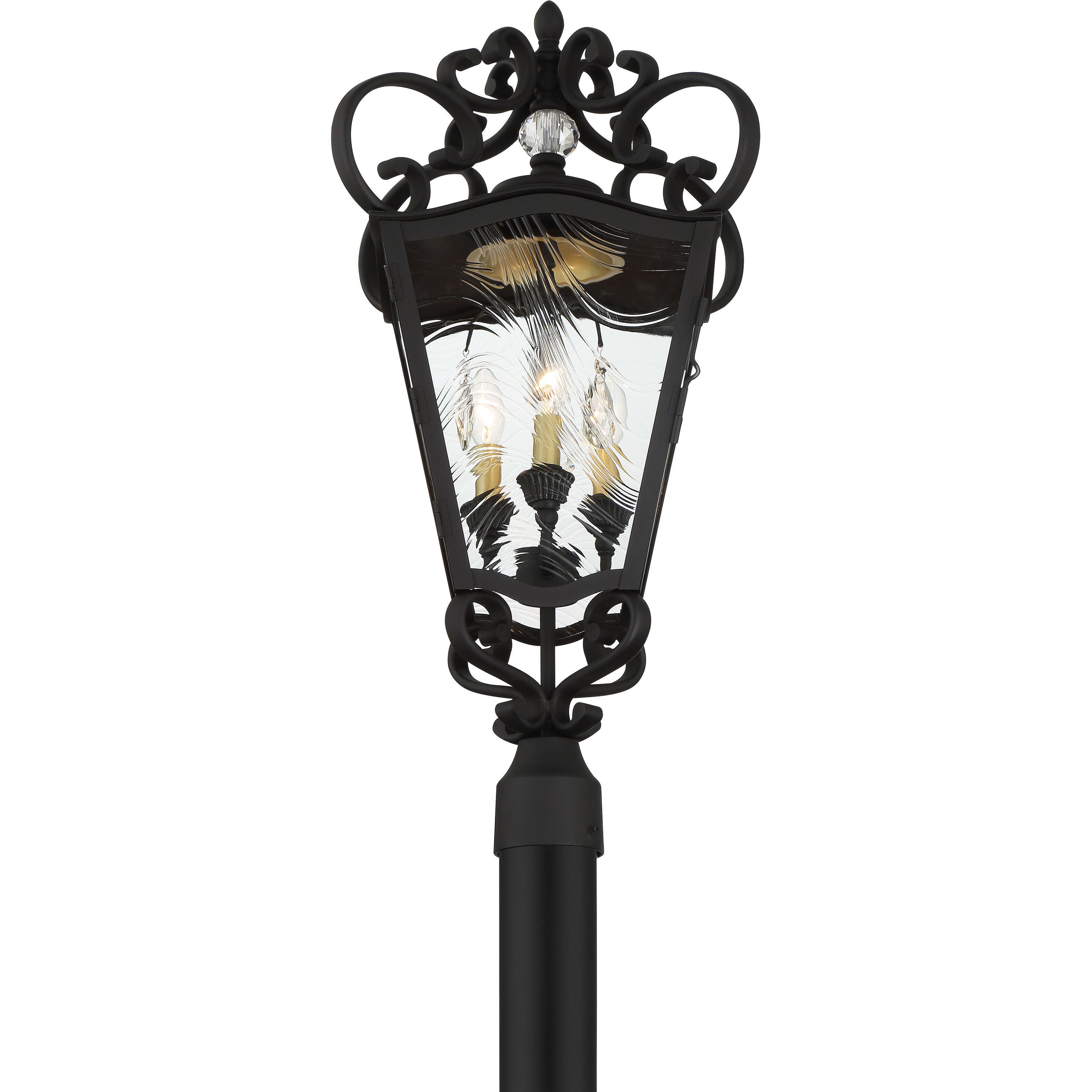 Great Outdoors Brixton Ivey 3 Light 28.25 inch Coal / Honey Gold Highlight Outdoor Post, The Great Outdoors