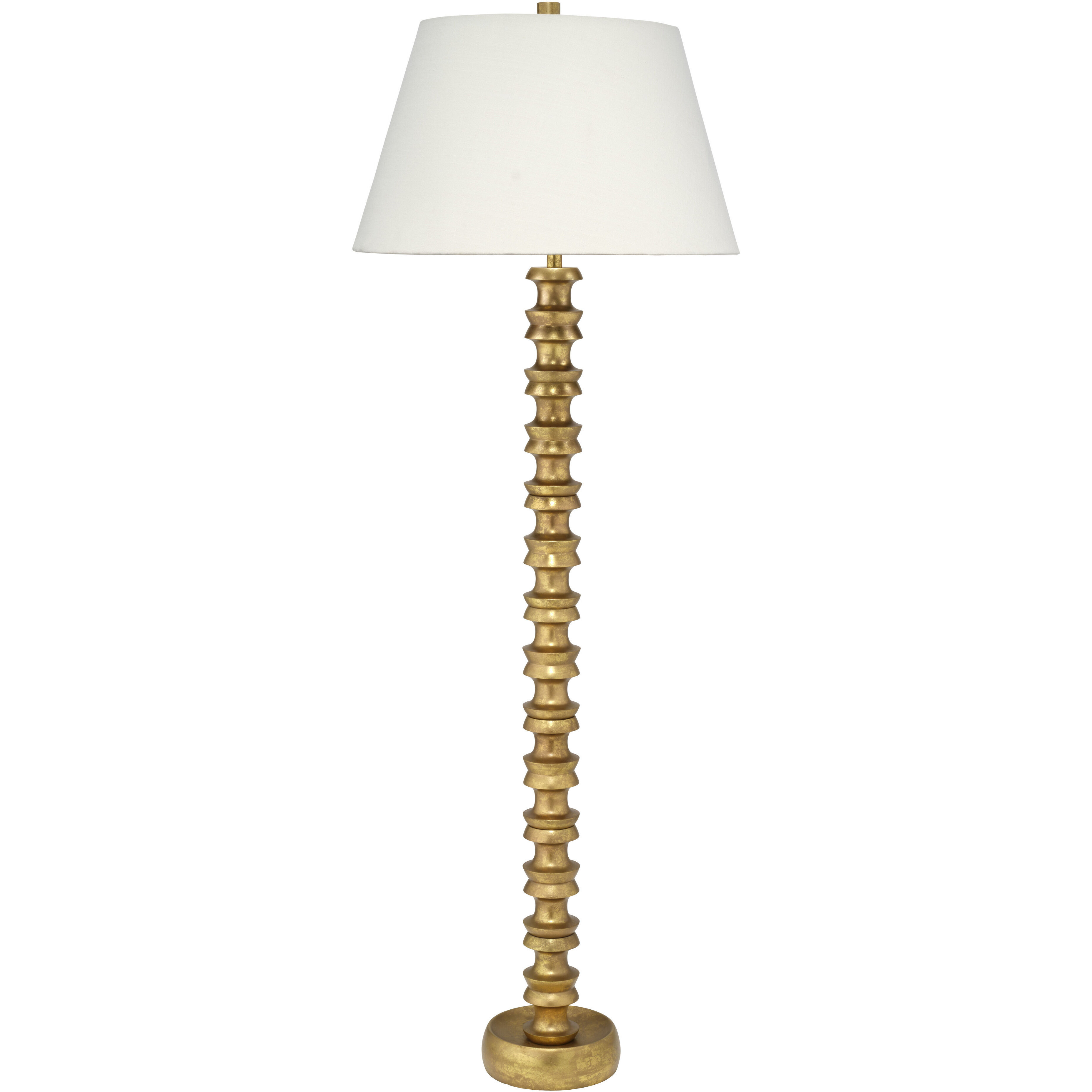 Melrose 72 inch 100 watt Gold Leaf Floor Lamp Portable Light, Inline