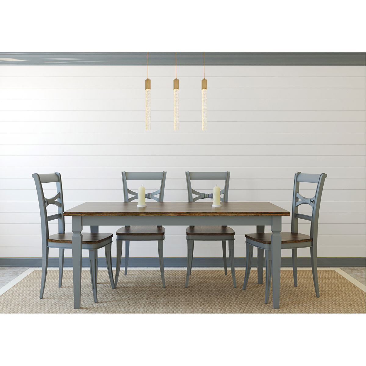 Weston 3 Light 32 inch Satin Gold Pendant Ceiling Light