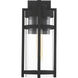 Tofino 1 Light 15 inch Textured Black and Clear Seeded Outdoor Wall Lantern, Medium