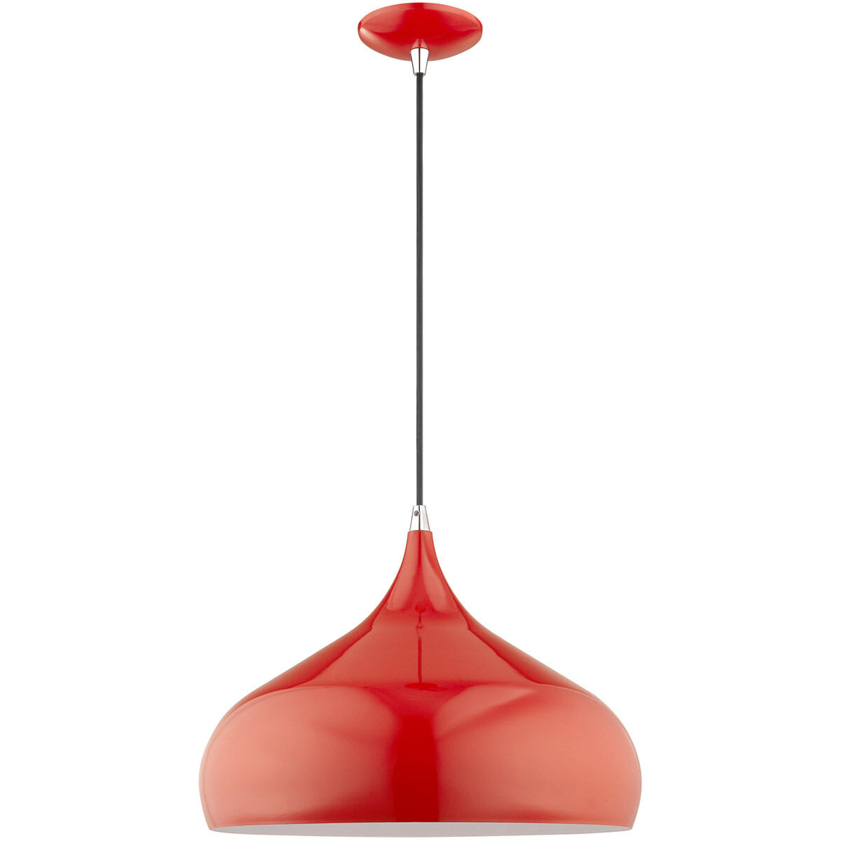 Allison 1 Light 16 inch Shiny Red Mini Pendant Ceiling Light