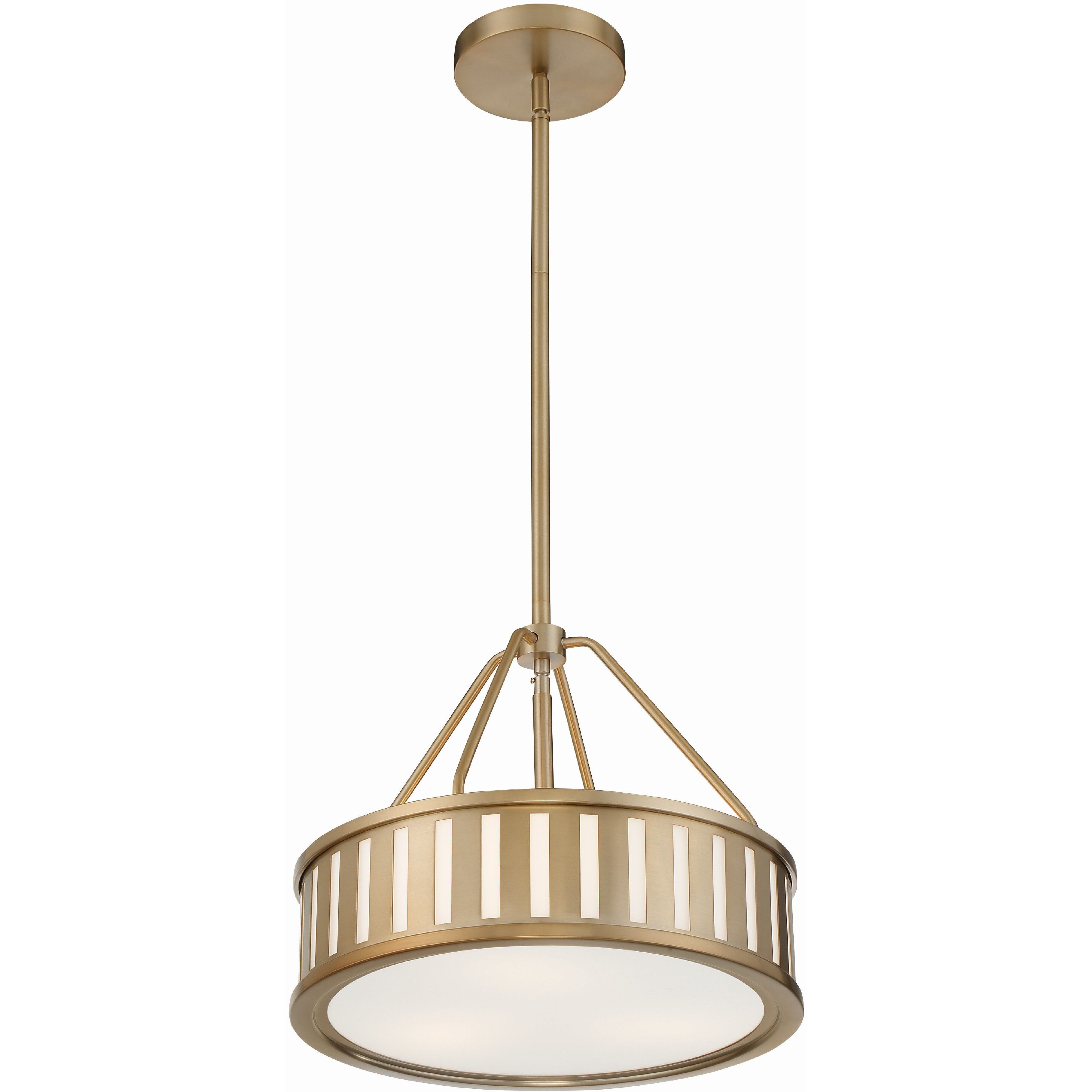 Kendal 3 Light 15.5 inch Vibrant Gold Mini Chandelier Ceiling Light