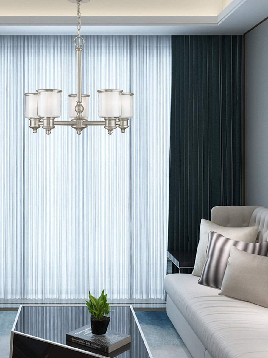 Middlebush 5 Light 25 inch Brushed Nickel Chandelier Ceiling Light