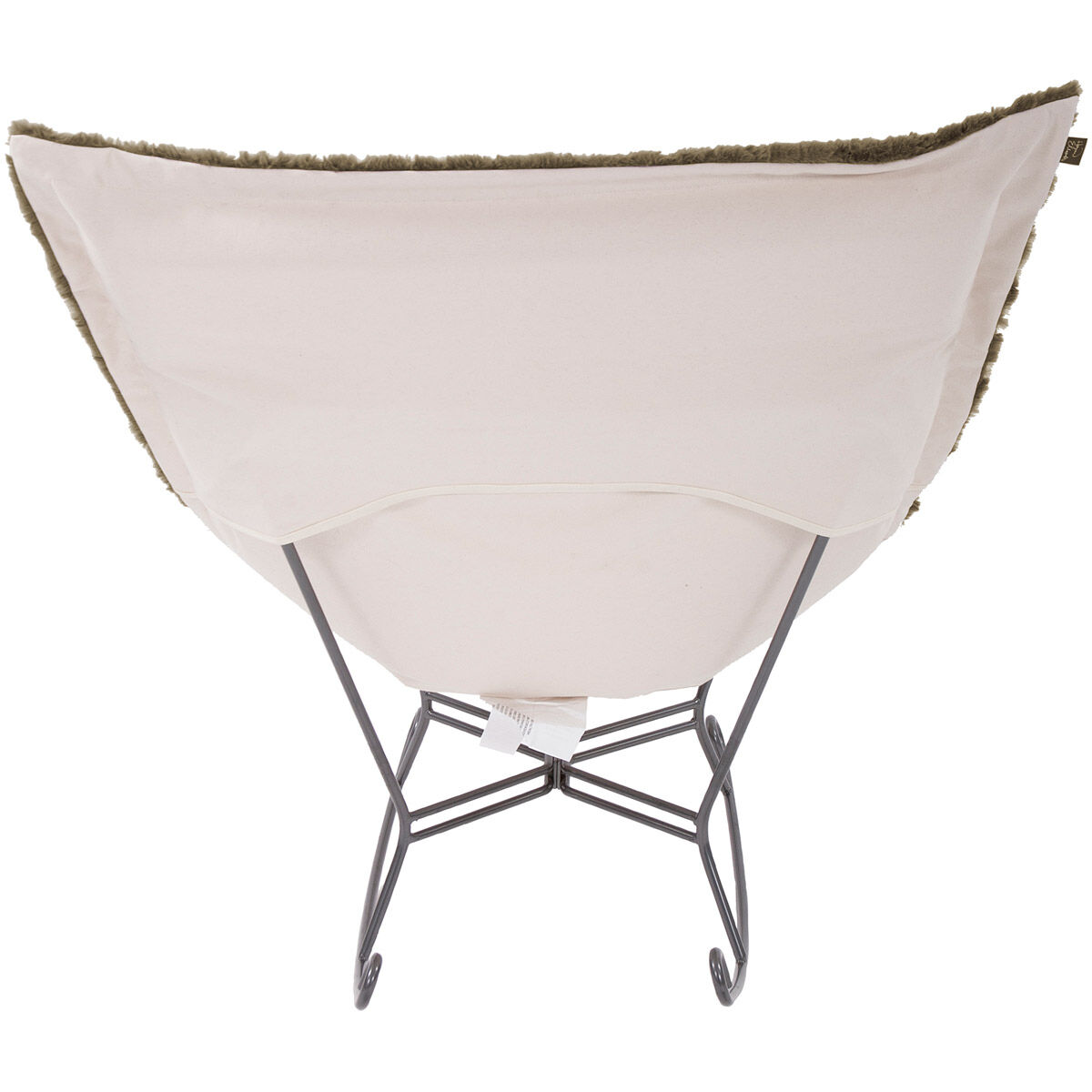 Puff Angora Moss Scroll Rocker with Cover