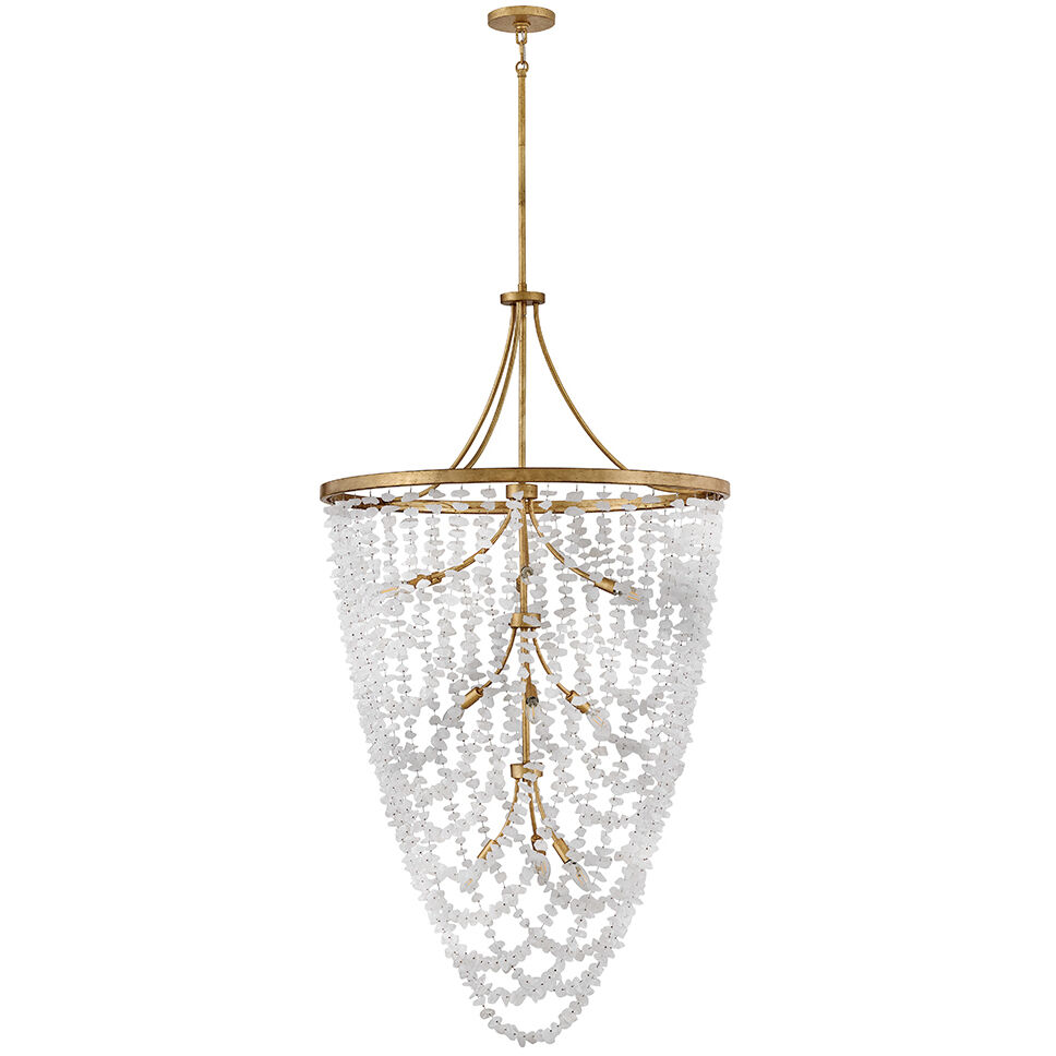 Myra 12 Light 35 inch Distressed Brass Chandelier Ceiling Light