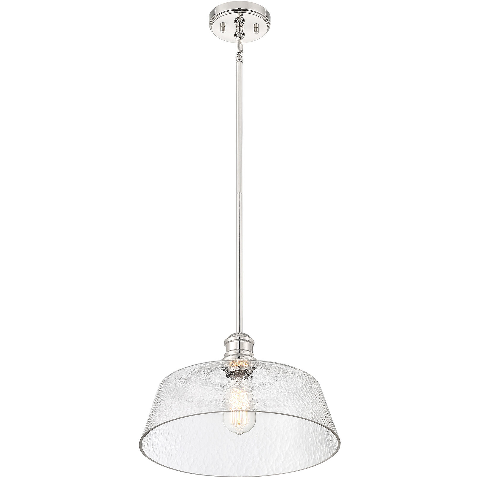 Vintage 1 Light 15 inch Polished Nickel Pendant Ceiling Light