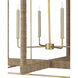 Purebred 4 Light 32.25 inch Dark Contemporary Gold Leaf Chandelier Ceiling Light, Large