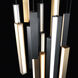 Chaos LED 23 inch Black and Aged Brass Multi-Light Pendant Ceiling Light in 15, 23in., Black Aged Brass/Black