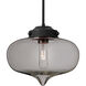 Mira 1 Light Black Cord Pendant Ceiling Light