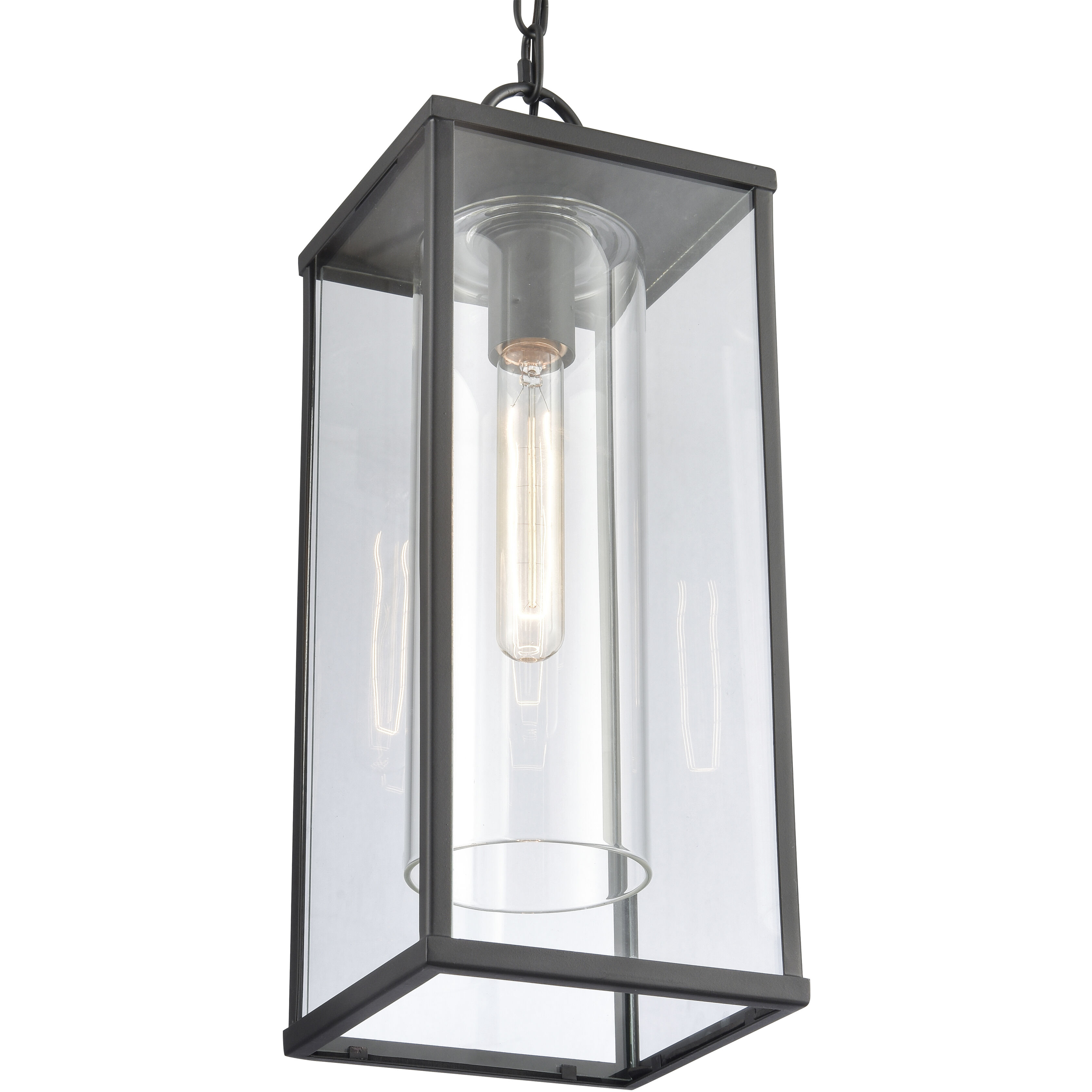 Augusta 1 Light 7 inch Matte Black Outdoor Pendant