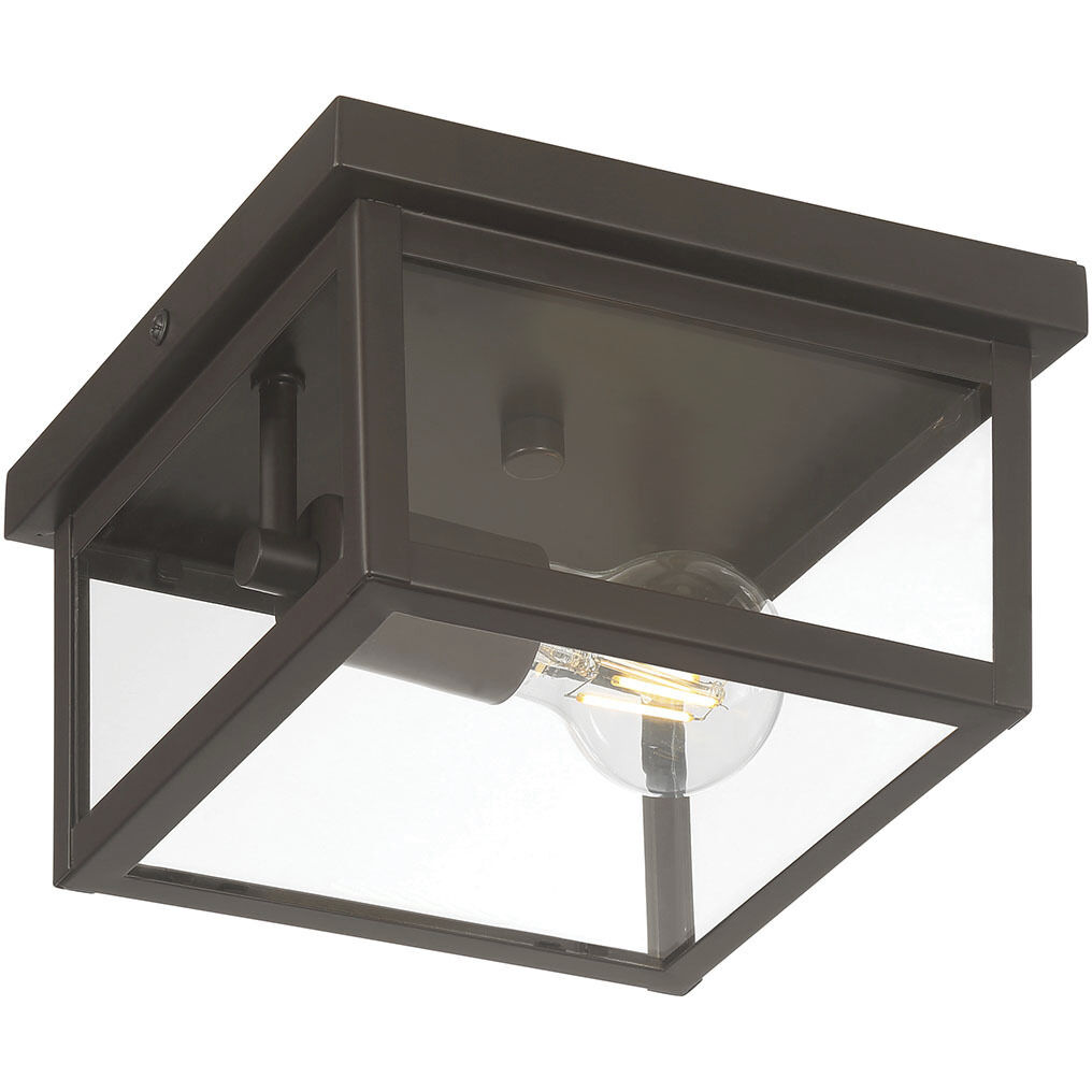 Evanton 1 Light 8 inch Powder Coated Bronze Outdoor Flush Mount