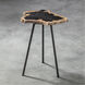 Mircea 20 X 16 inch Natural Petrified Wood and Aged Black Accent Table
