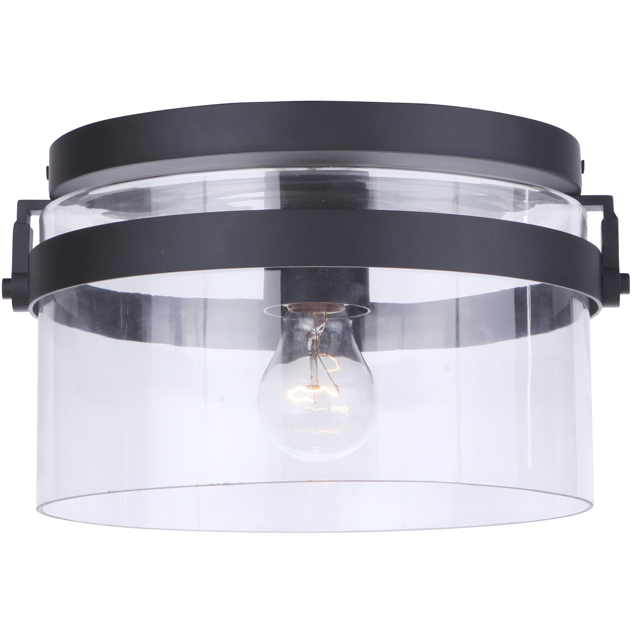 Franklin 1 Light 11.63 inch Midnight Outdoor Flushmount