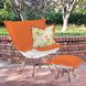 Puff Titanium Frame with Seascape Canyon Outdoor Scroll Chair with Cover