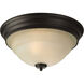 Torino 2 Light 14.63 inch Forged Bronze Flush Mount Ceiling Light