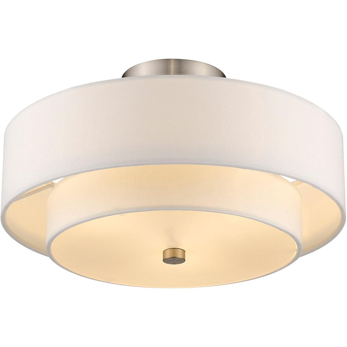 Claremont 3 Light 15 inch Brushed Nickel Semi-Flush Mount Ceiling Light