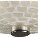 Fusion 2 Light 12 inch White with Satin Nickel Semi Flush Mount Ceiling Light