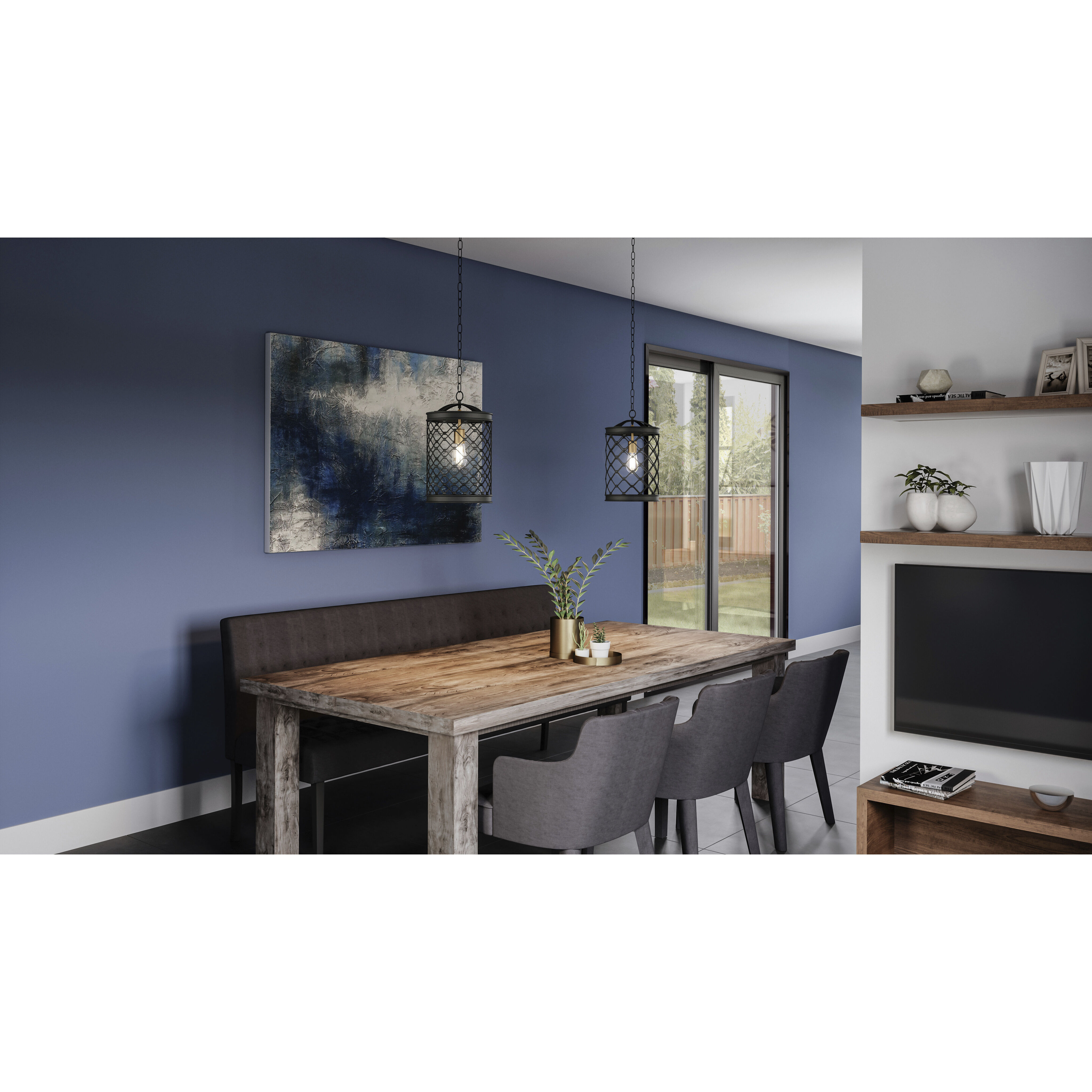 Calais 1 Light 10 inch Earth Black Mini Pendant Ceiling Light, Small