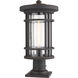 Jordan 1 Light 19.75 inch Oil Rubbed Bronze Outdoor Pier Mounted Fixture in 7.25