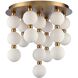 Mod 19 Light 20 inch Satin Brass Semi Flush Ceiling Light