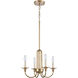 Cecil 4 Light 16 inch Natural Brass with Off White Semi Flush Mount Ceiling Light