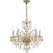 Traditional Crystal 5 Light 22 inch Polished Brass Chandelier Ceiling Light in Clear Spectra