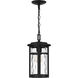 Uma 1 Light 8 inch Matte Black Outdoor Hanging Lantern, Large