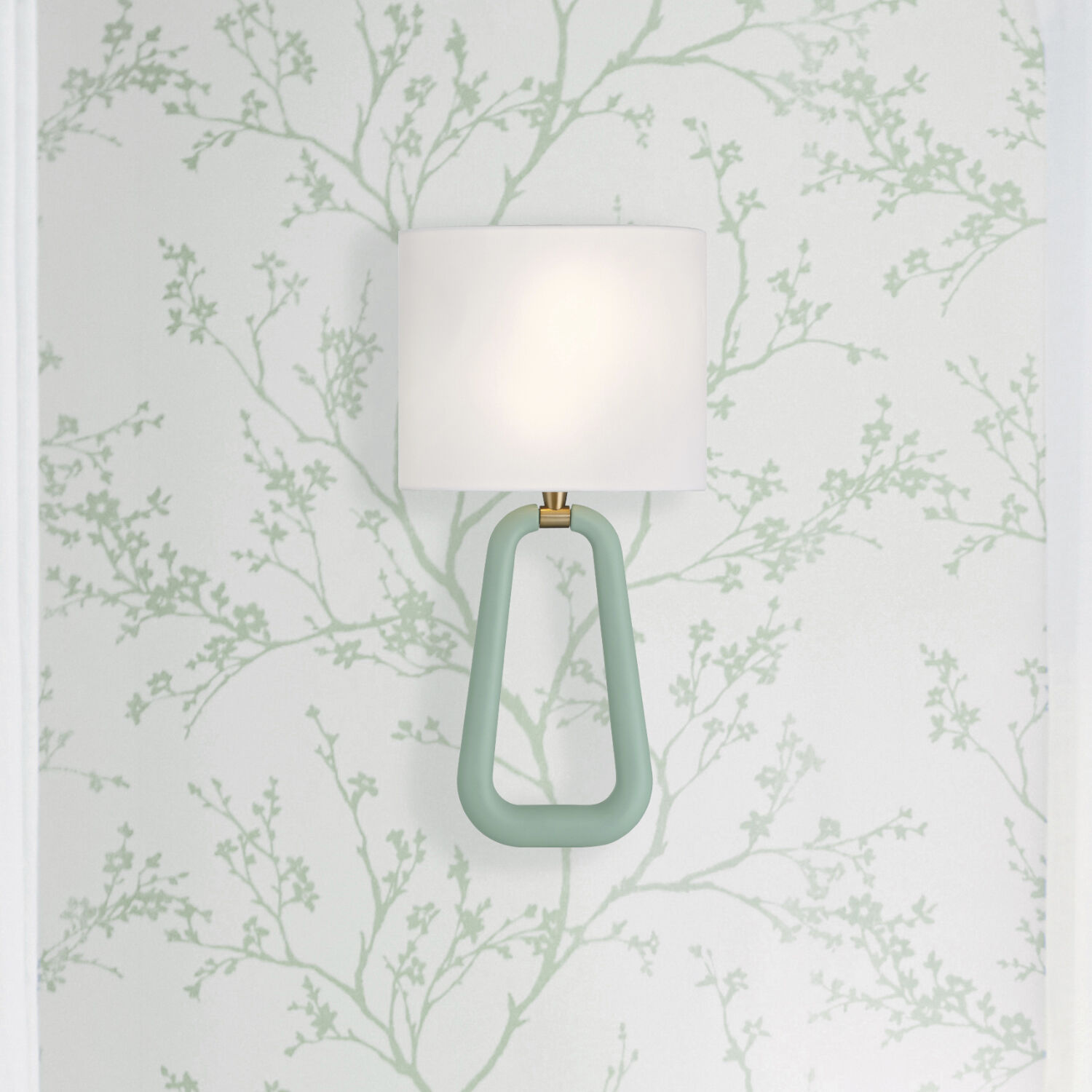 Jori Bath Wall Light in Aged Brass and Green