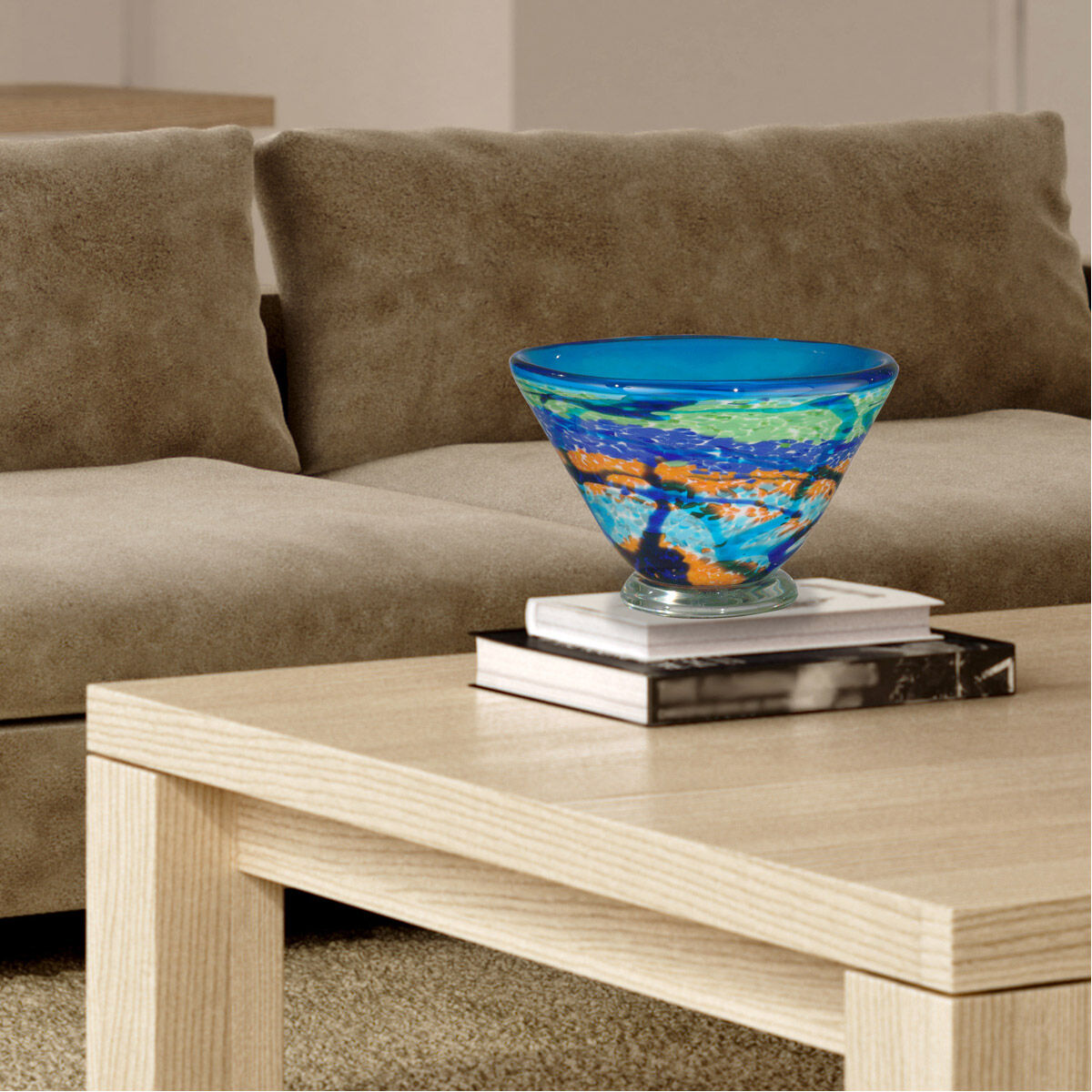 Evelyn 10 X 7 inch Blown Art Glass Bowl