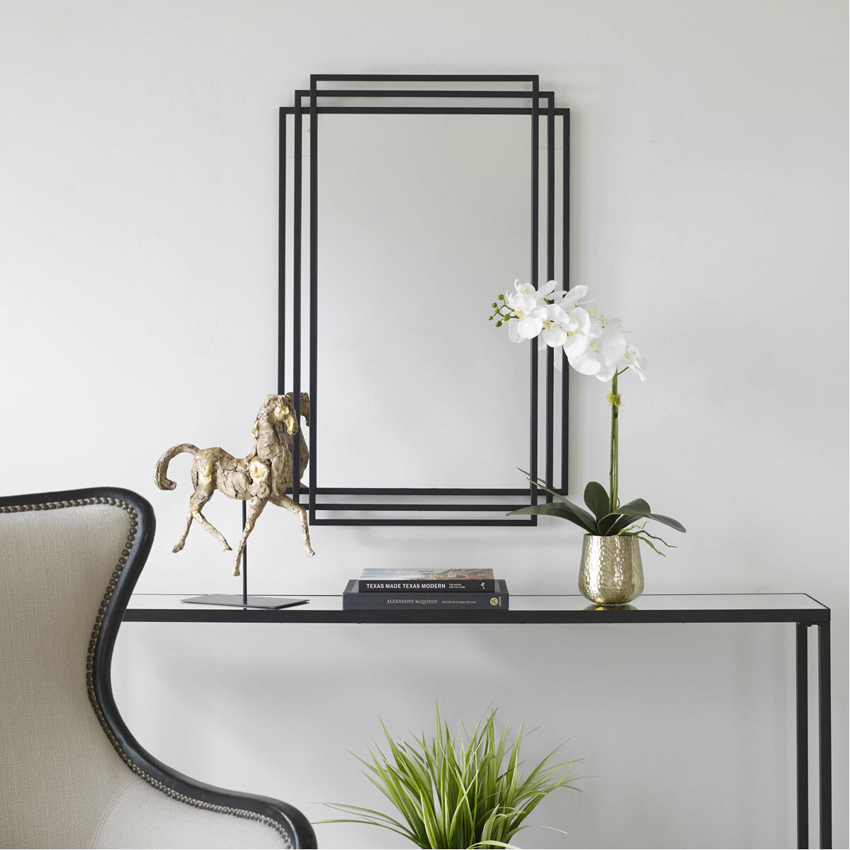 Amherst 37 X 24 inch Matte Black Wall Mirror
