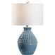 Wildwood 27 inch 100 watt Blue Glaze Table Lamp Portable Light