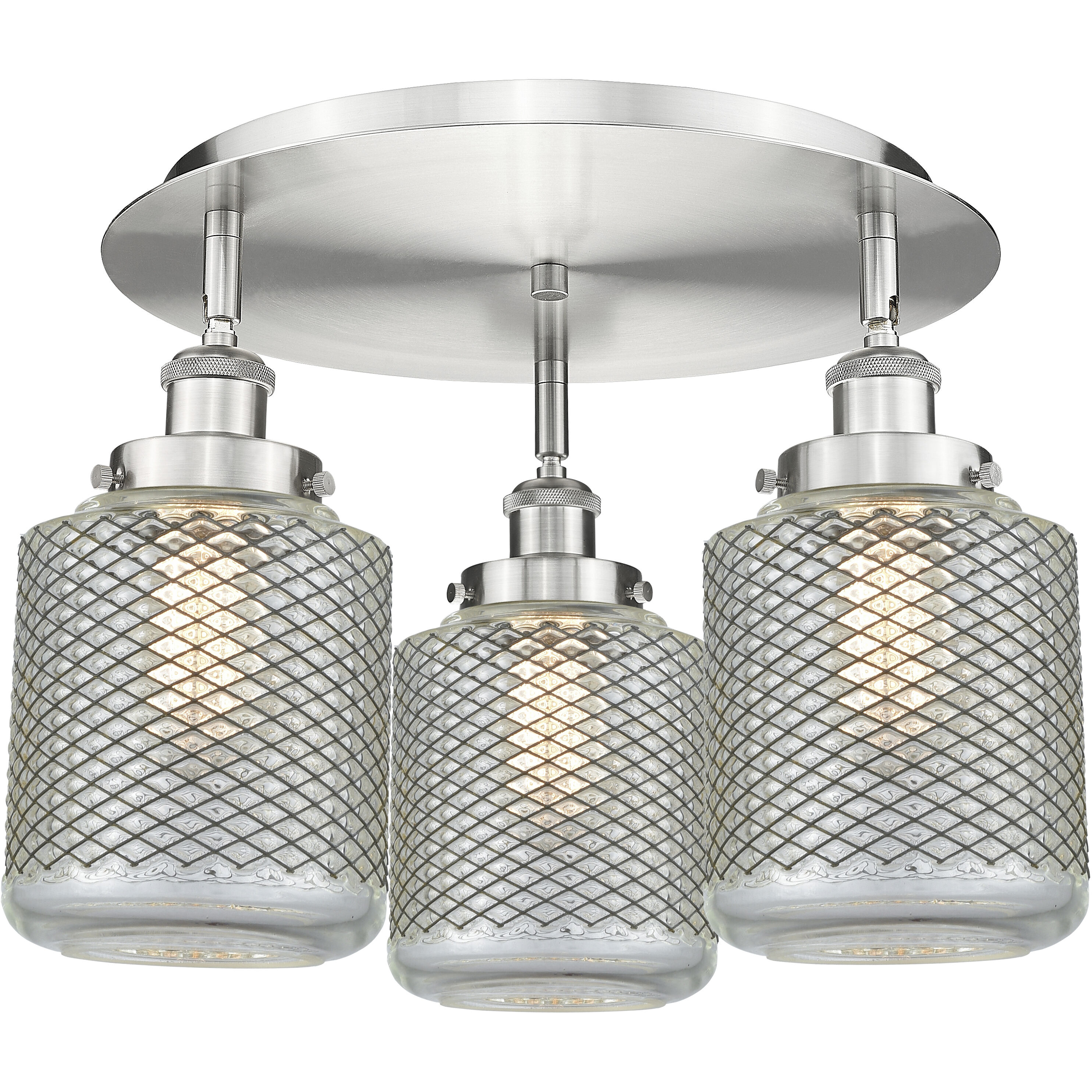 Edison 3 Light 17.75 inch Flush Mount