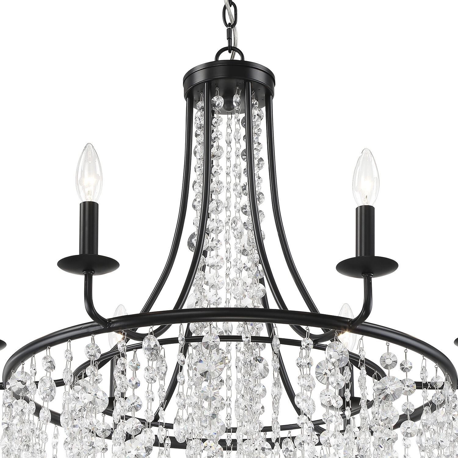 Gabrielle 6 Light 28 inch Matte Black Chandelier Ceiling Light
