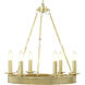 Simon 20 inch Polished Brass Chandelier Ceiling Light, Piccola Round, TA Illuminations