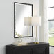 Benedo 35.88 X 24 inch Matte Black with Plated Brass Vanity Mirror