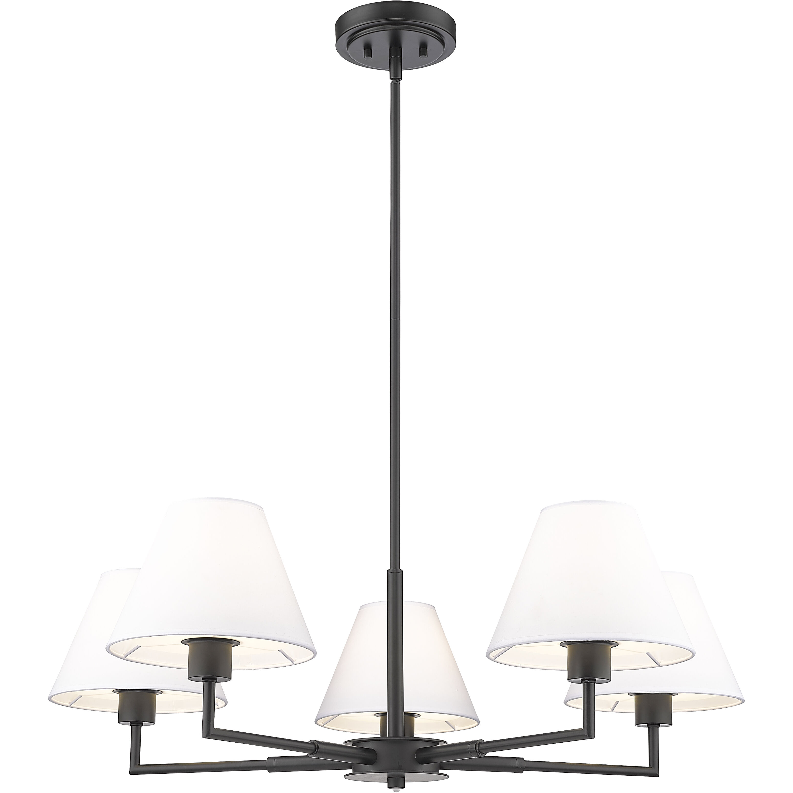Leila 5 Light 34 inch Matte Black Chandelier Ceiling Light