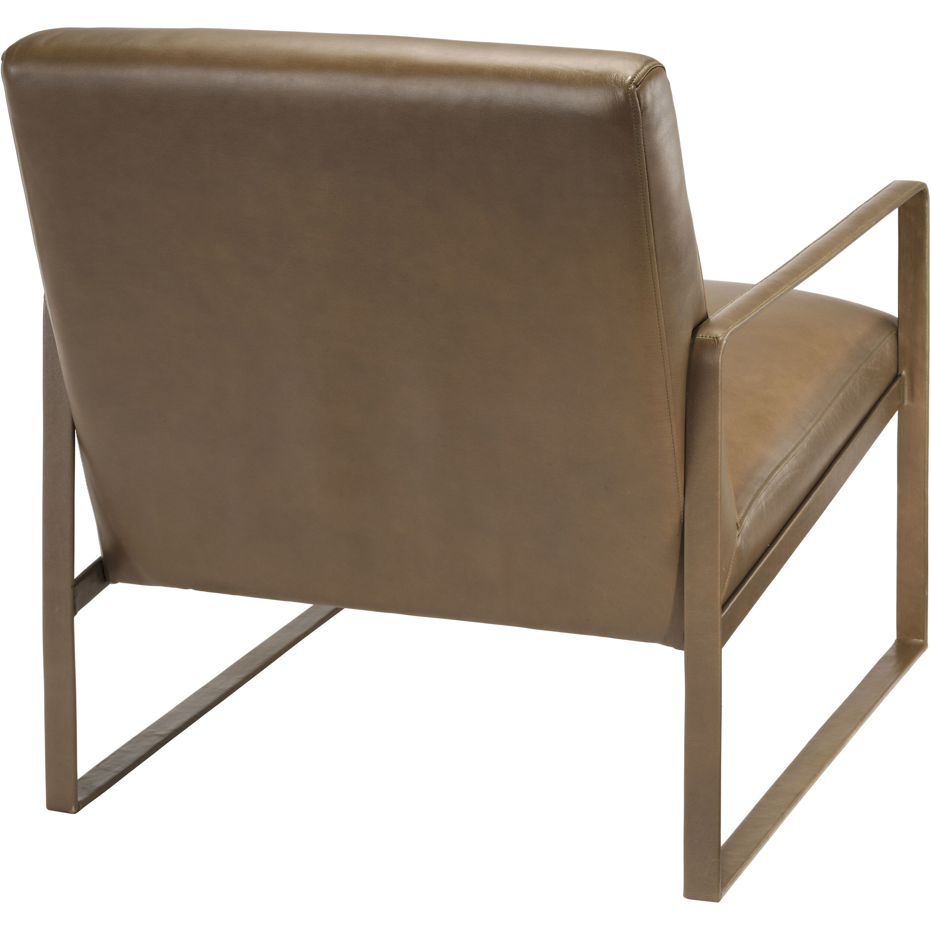 Hemingway Truffle Leather Accent Chair, Inline