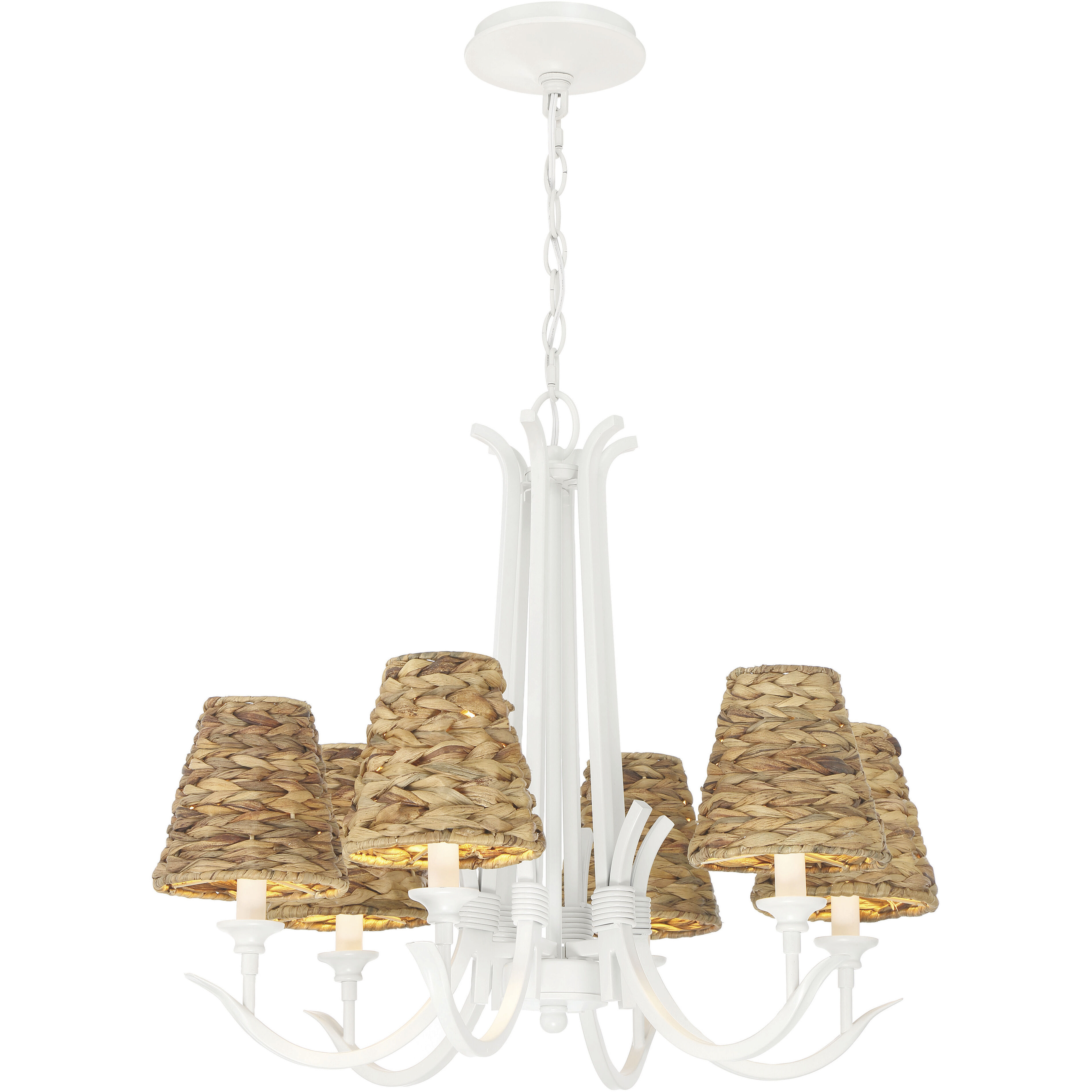 Kokomo 6 Light 24 inch Matte White Chandelier Ceiling Light