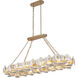 Niu 14 Light 49 inch Coconut Shell Gold / Coconut Shell White Island Light Ceiling Light