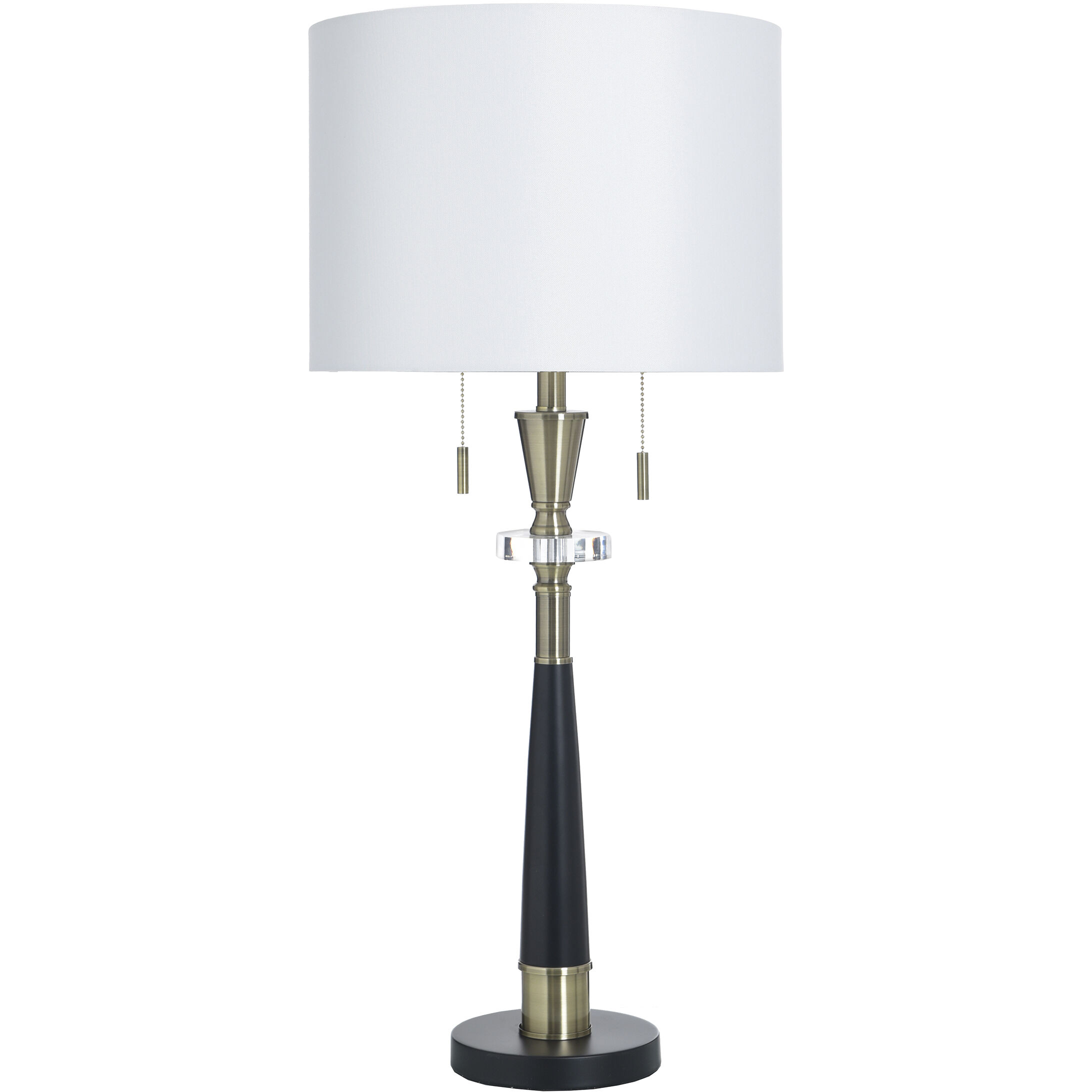 Larson 35.5 inch 60 watt Larson Gold and Black and White Table Lamp Portable Light