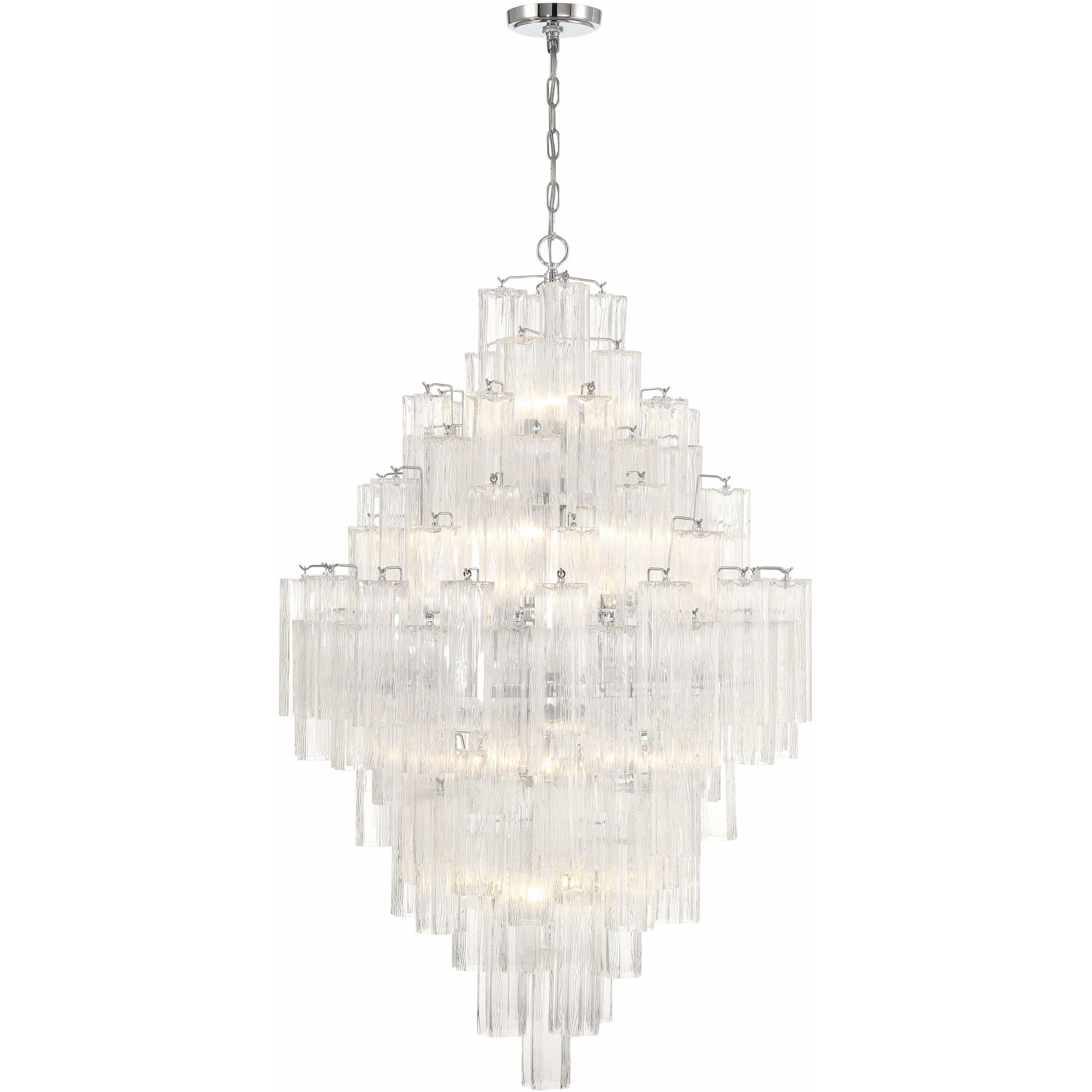Addis 20 Light 31.5 inch Polished Chrome Chandelier Ceiling Light in Clear