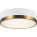 Alora Mood Brisbane 3 Light 16 inch Aged Gold/White Flush Mount Ceiling Light in Aged Gold and White