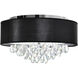Dash 4 Light 18 inch Chrome Drum Shade Flush Mount Ceiling Light in Black
