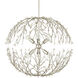 Shinju 6 Light 25.5 inch Contemporary Silver Leaf Orb Chandelier Ceiling Light, Aviva Stanoff Collection