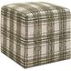 Joie 18 inch Ireland Green Plaid Chenille Ottoman