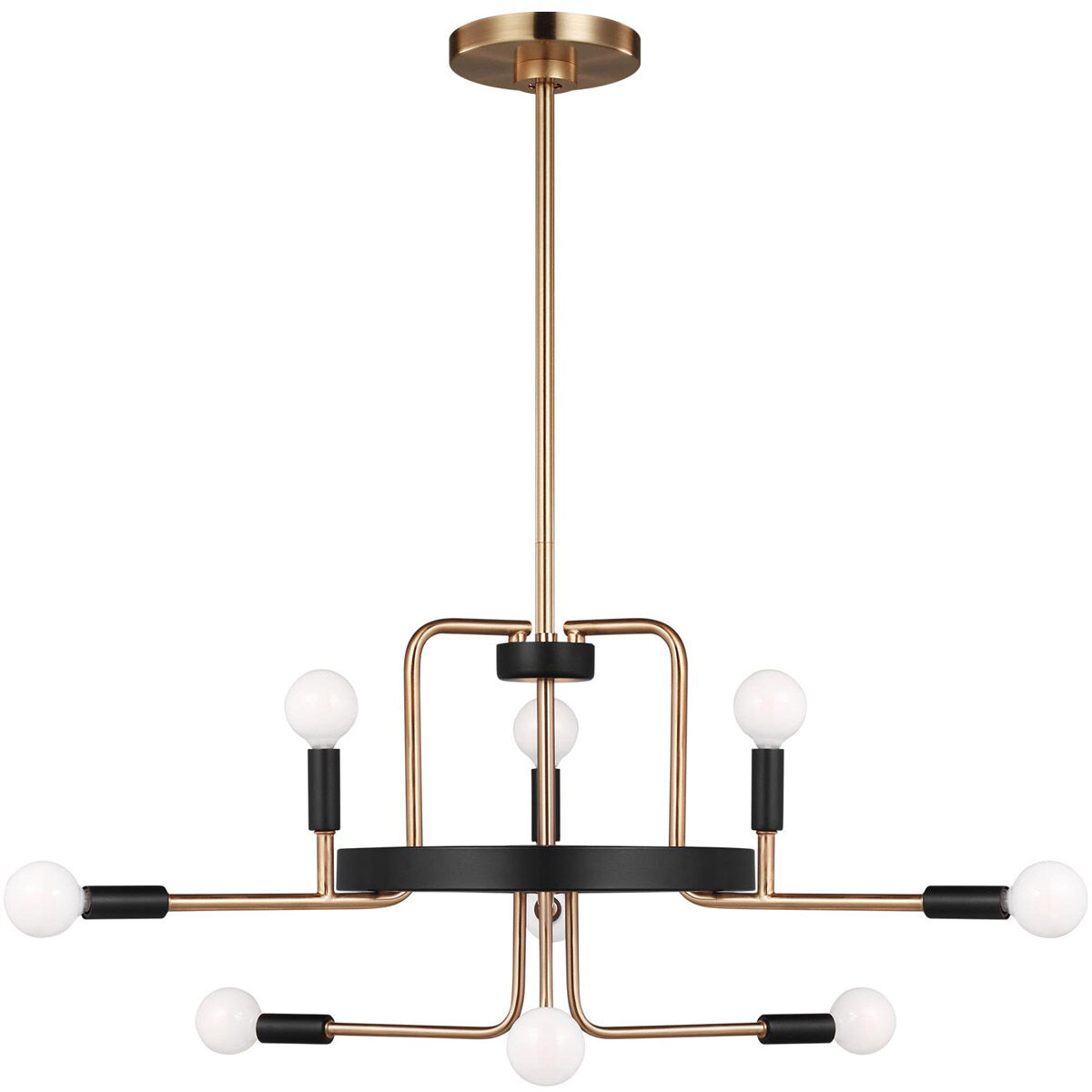 Royce 9 Light 32.5 inch Satin Brass Chandelier Ceiling Light