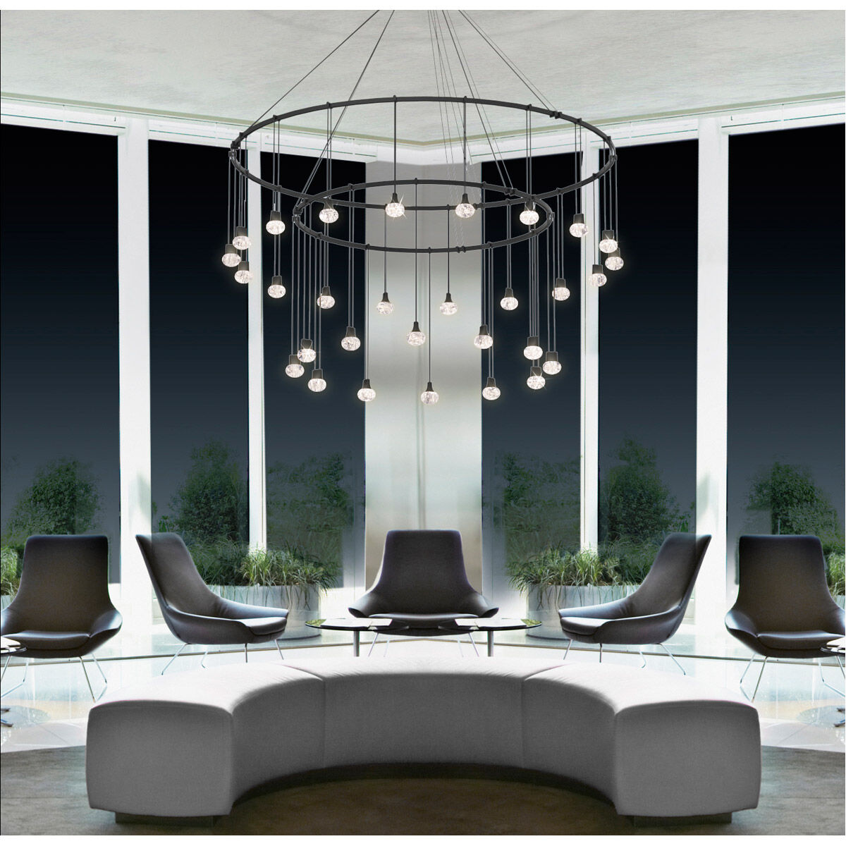 Suspenders LED 48 inch Satin Black Pendant Ceiling Light