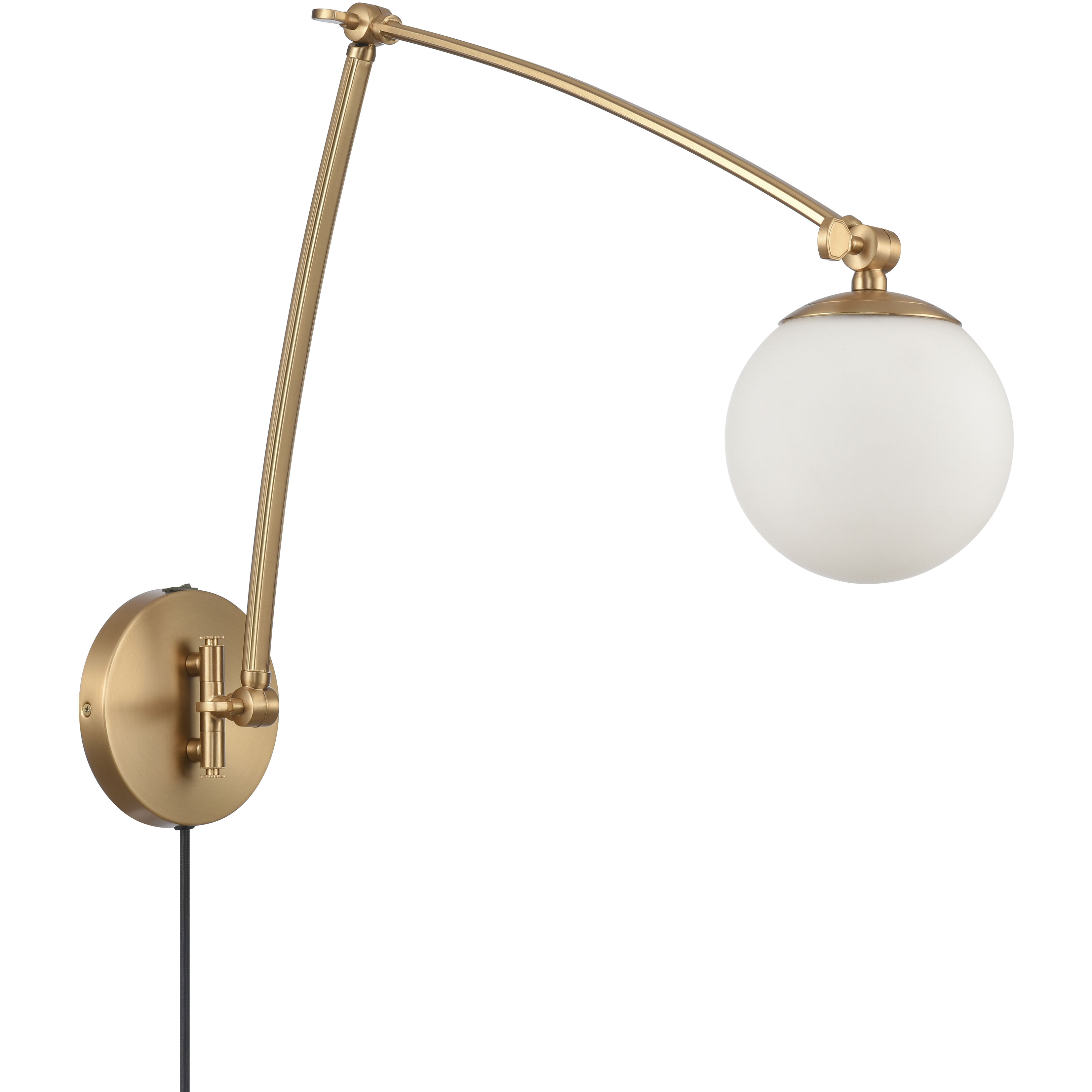 Caroline 25.5 inch 60 watt Brushed Gold Swingarm Sconce Wall Light