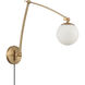Caroline 25.5 inch 60 watt Brushed Gold Swingarm Sconce Wall Light